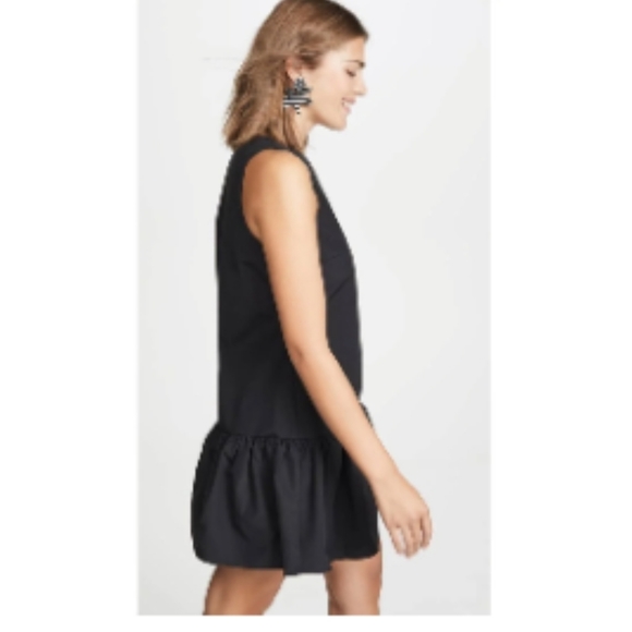 Amanda Uprichard Alejandra Black Sleeveless Ruffled Hem Mini Dress - Picture 4 of 10